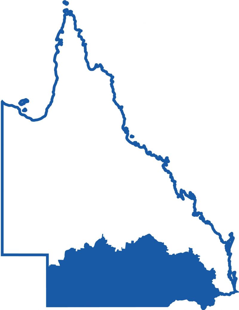 Map showing the location of the Darling Downs South West Queensland region.