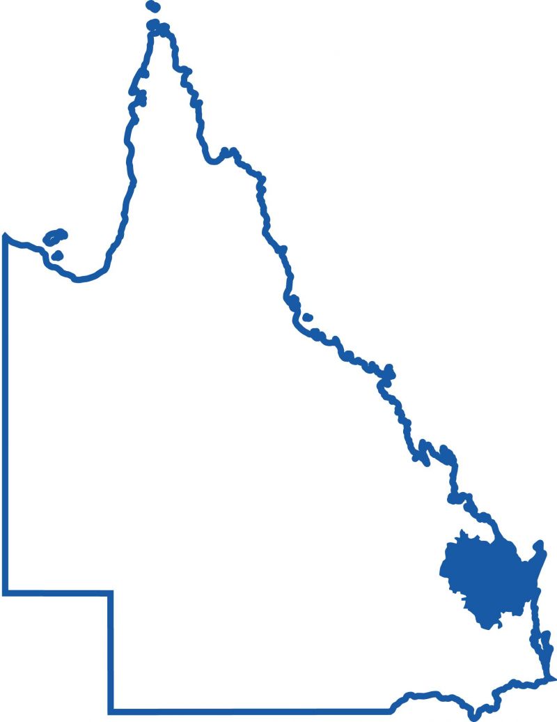 Map showing the location of the Wide Bay Burnett region.